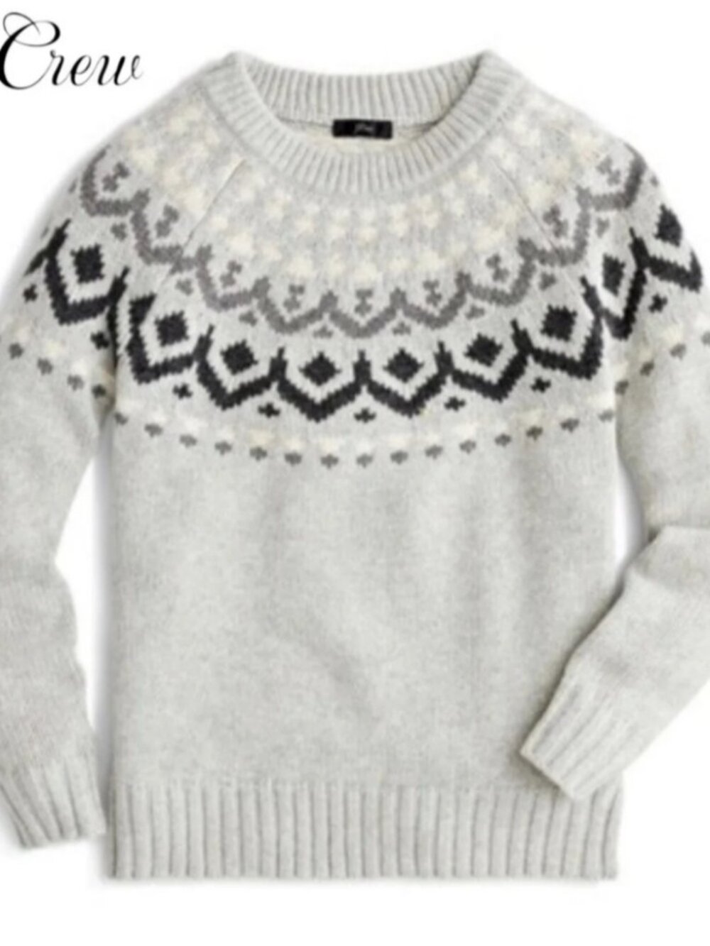 J.Crew Wool-Blend Fair Isle Crew Pullover Sweater Womens S Heather Dusk Multi
